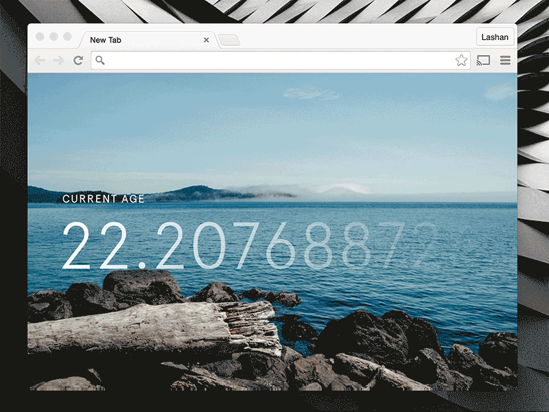 Motivational Google Chrome New Tab Page age chrome google interaction minimal new page tab timer ui ux years