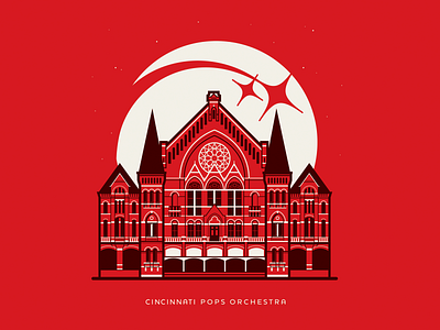 Cincinnati Music Hall architechture cincinnati design icon illustration orchestra tshirt vector