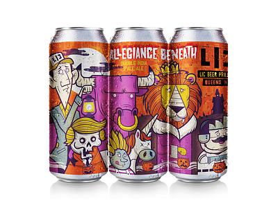 LIC - Allegiance Beneath beer branding character craft beer design illustration illustrator package design vector