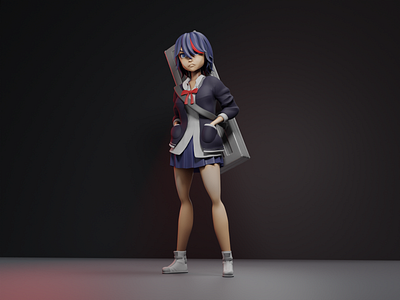 Anime girl 3D 3d anime blender chibi cute design illustration model sculpting