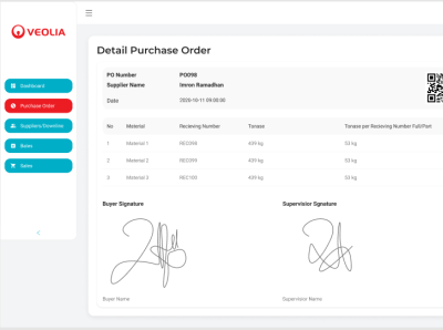 UI/UX Tracebility Web - Purchase Order Detail ui