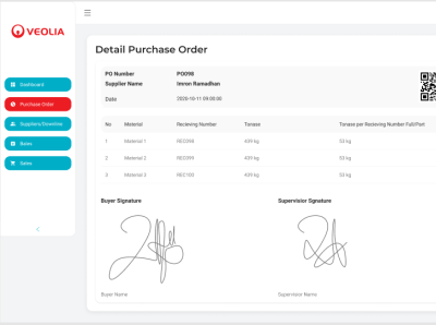 UI/UX Tracebility Web - Purchase Order Detail