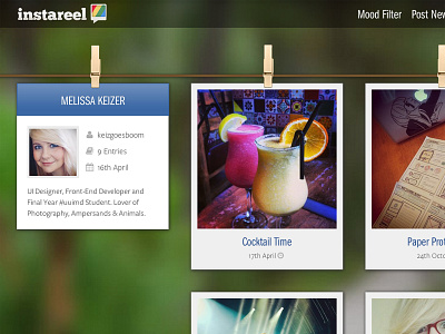Instareel Profile bio cocktail instagram instareel keizgoesboom polaroid profile web app