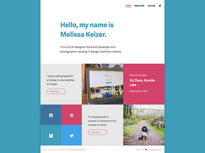Personal Website adelle sans blog colours grid personal portfolio squares