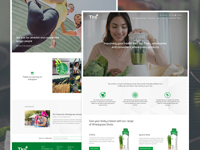Health Shots Homepage & Blog ecommerce green health homepage prometo shop website wheatgrass