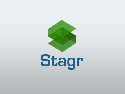 Stagr Brand application blue brand eurostile green icon logo stagr