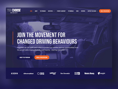 YOU CHOOSE - Youth Road Safety adobe xd australia design digital marketing gold coast ui web web design website wordpress