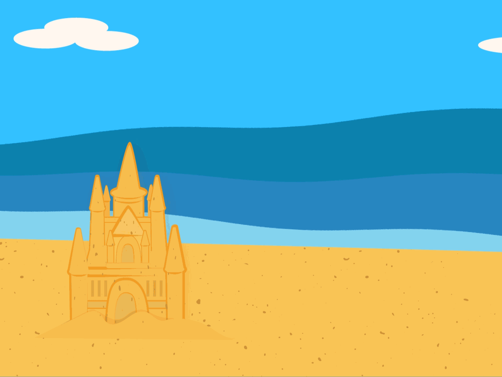 sand castle animation animation 2d gif illustration illustrator illustrator design ilustracion motion sand sandcastle vector