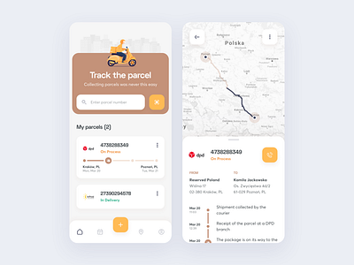 Track the parcel – mobile app concept