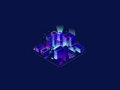 Floating City animation animation after effects cityscape design isometric motion design motion graphic nodefluxdesign