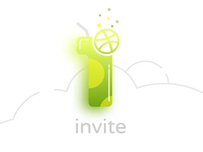 1 Dribbble Invite Giveaway color giveaways green illustrator invitation invite invite design invite giveaway yellow