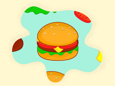 Burger Illustration burger food grainy illustration