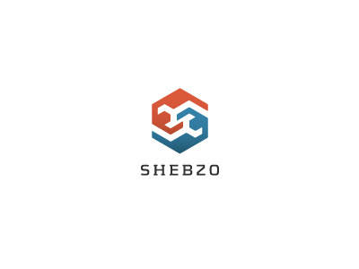Shebzo 02 blue construction logo logomark red