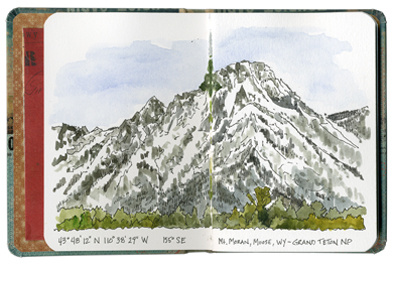 Mt. Moran, Grand Teton National Park, Wyoming field sketch grand teton national park watercolor