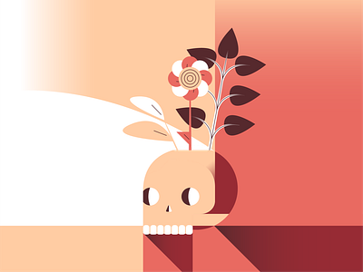Skull vase flowers geometric geometry illustration illustrator nature plant plants skull vector