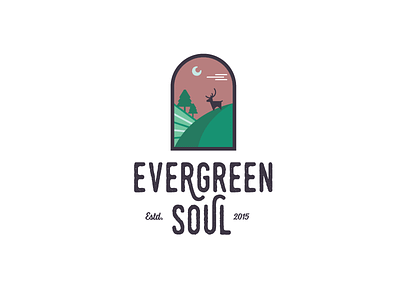 Evergreen Soul logo concept branding deer evergreen green icon identity mark outdoors soul tree visual identity visual language