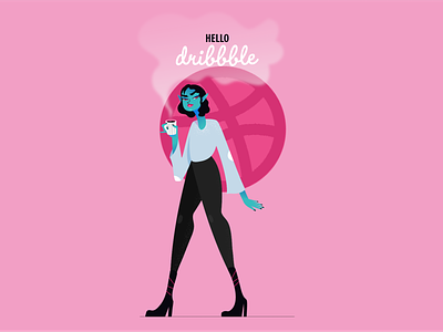 Hello Dribbble debut hello dribble illustration vector