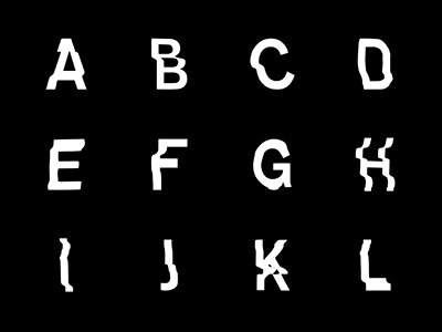 Glitch Typeface black broken experimental glitch typeface typographic vectors white