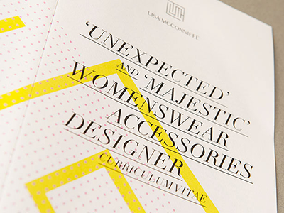 Lisa McConniffe Brand Identity contemporary cv elegant fashion folded geometric logo pattern shapes stationery typographic womenswear