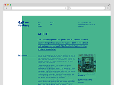 Graphic designer self branding blue contemporary cv freelance green liverpool personalbranding resume selfbranding selfpromo selfpromotion typography