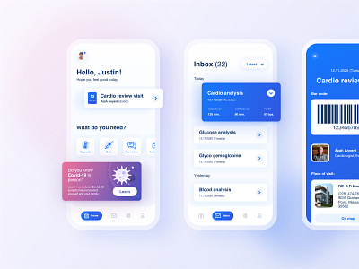 App for Booking Hospital Appointments android app clean covid19 design flat healthcare hospital ios minimal mobile ui ux