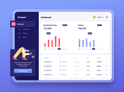 Finance Application for Business Owners charts clean clean ui crm dashboard design finance finance business flat minimal money ui ux web