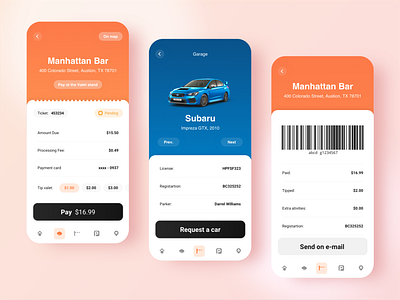 Parking Management System - Design Concept application barcode bright clean clean ui design flat ios minimal mobile parking ui ux