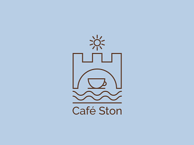 Logo for a cafe bar on the Adriatic Sea. branding cafe logo icon illustration logo sea vector