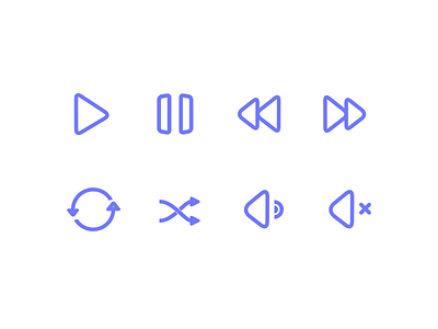 Player Icons – WIP icons music player sketch