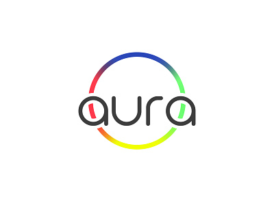 Aura logo design art branding color concept design flat graphic graphic design icon idea illustration lettering logo rainbow vector
