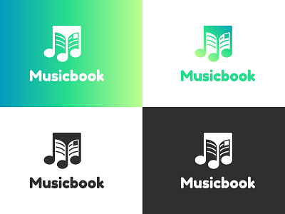 Musicbook art branding color concept design flat gradient graphic graphic design icon illustration lettering logo music app vector