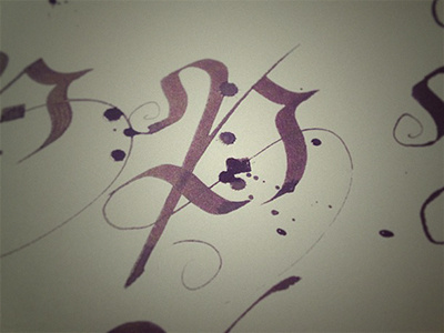 Calligraphy P burobraaf calligraphy curl handmade handwriten letter lettering p splatter typo typography
