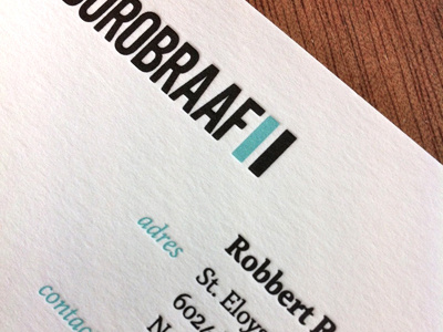 BUROBRAAF letterpressed! branding burobraaf business card cotton identity letterpress paper pms 570 pms black u print uncoated