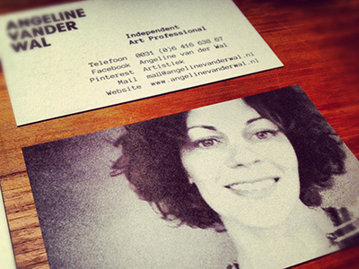 A new business card for a client black white burobraaf business card offset portrait portret visitekaartje