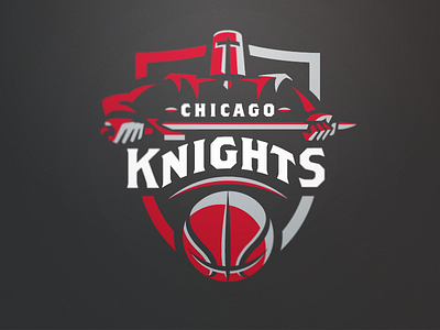 Chicago Knights Grey basketball chicago logo sports team