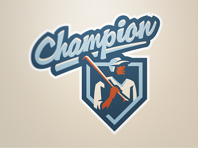 Champion 2 baseball design logo sports