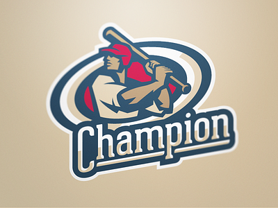 Champion 1 baseball design logo sports