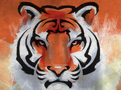 Tiger digital painting photoshop tiger
