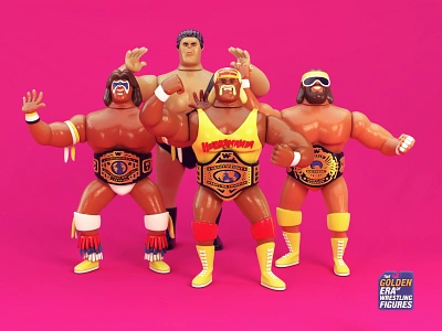 Wrestling Action Figures 3d action andre c4d cinema4d figures giant hogan hulk macho man ultimate warrior wrestling wwe wwf