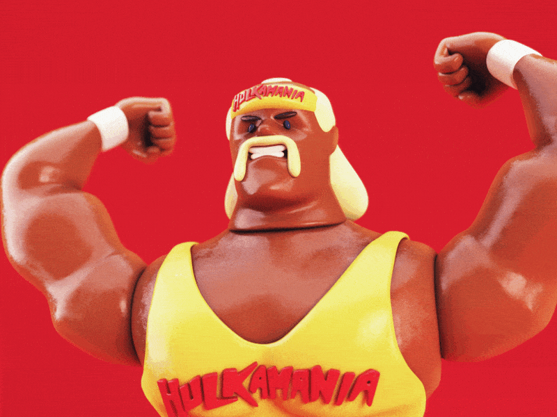 Hulk Toy 3d animated animation gif hogan hulk sport toy wwe wwf