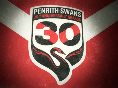 Penrith Swans 30th Anniversary Patch australian football penrith rules swans