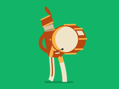 Marching Band Bass Drum animated band cycle gif marching walk