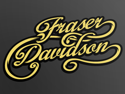 Fraser Davidson Script brush curly davidson fraser script text writing