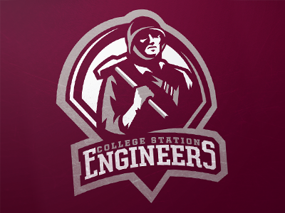 The College Station Engineers Primary Logo baseball branding college engineers logo mlb states station texas united