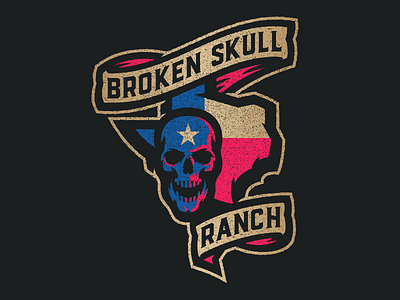 Broken Skull Ranch logo skull texas