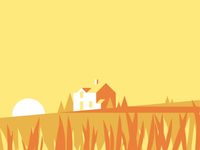 The Prairie animation field gif grass house sun sunset