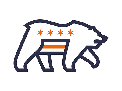 Chicago White bears chicago logo stripes
