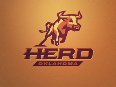 Herd Logo 1 bull cattle football herd logo sport steer