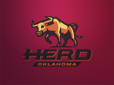Herd Logo 2 bull cattle football herd logo sport steer