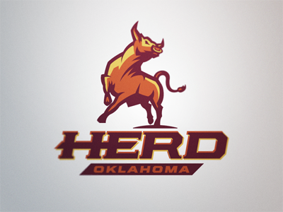 Herd Logo 3 bull cattle football herd logo sport steer
